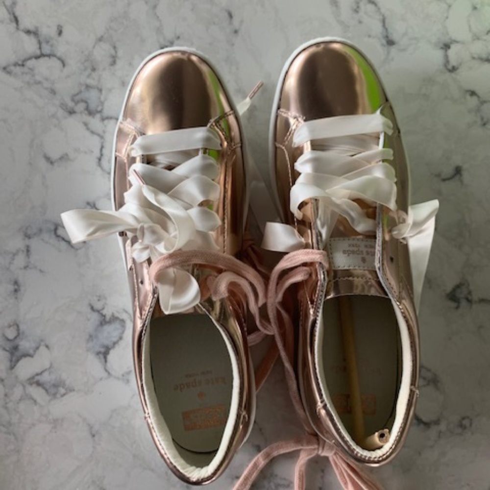 Kate Spade Keds/ NWT Women's Rose Gold Sneakers - Picture 9 of 14